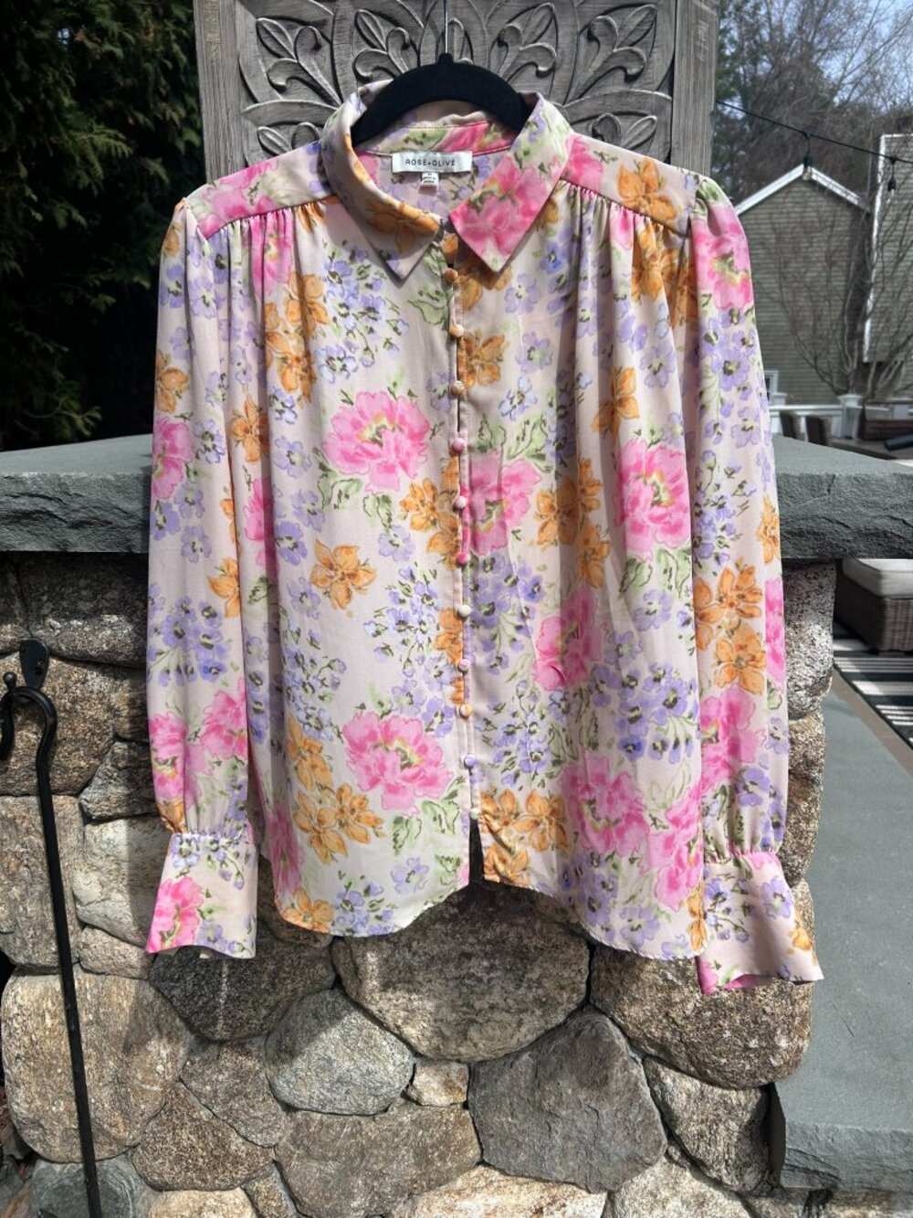 Pretty Rose & Olive Blouse